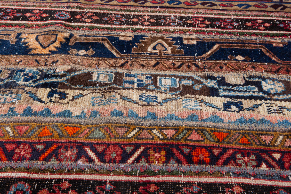 Vintage Multicolour Hand-Knotted Patchwork Rug – 6' 8" x 5' 0" (202 x 152 cm)