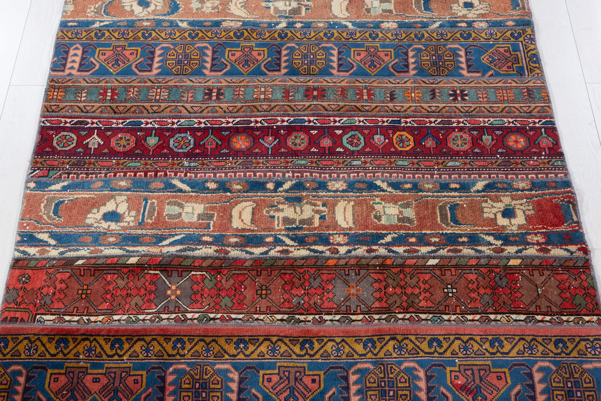 Vintage Multicolour Hand-Knotted Patchwork Rug – 6' 9" x 4' 11" (207 x 151 cm)