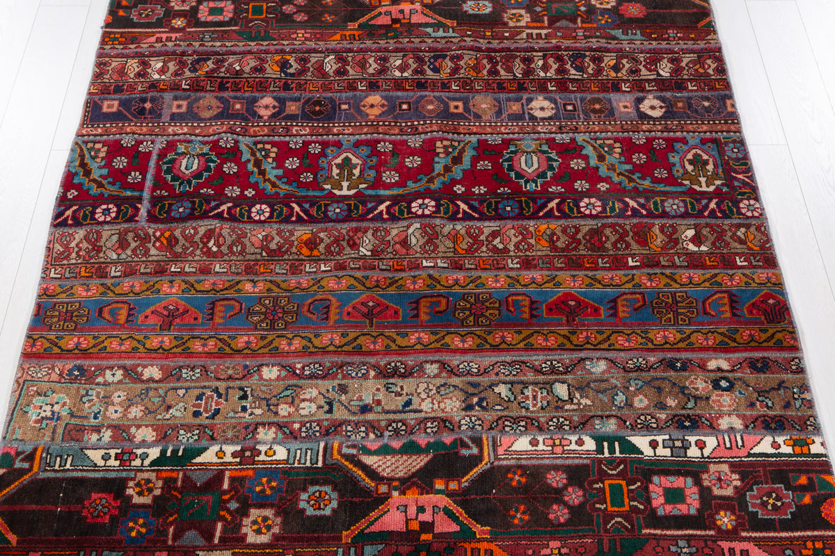 Vintage Multicolour Hand-Knotted Patchwork Rug – 8' 0" x 5' 8" (245 x 173 cm)