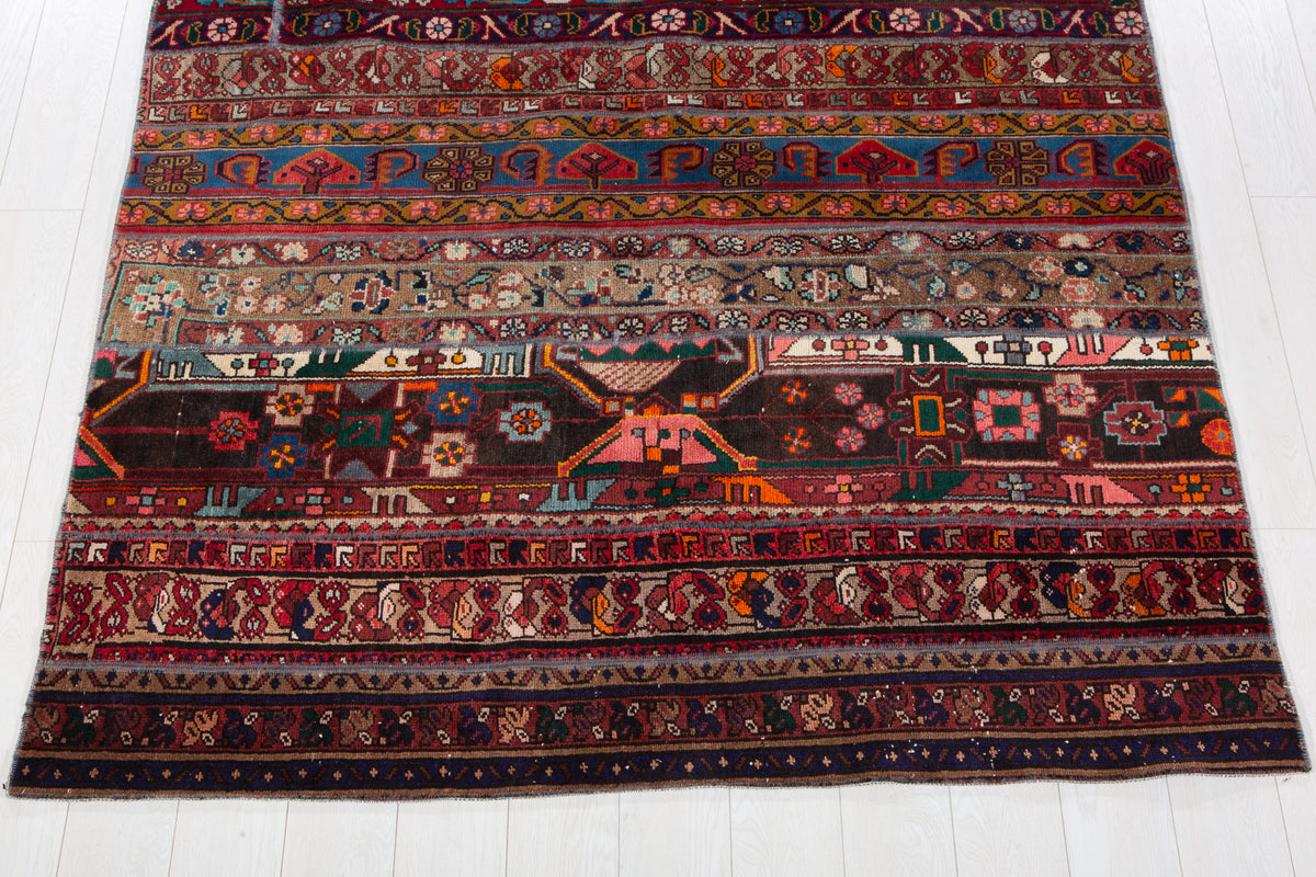 Vintage Multicolour Hand-Knotted Patchwork Rug – 8' 0" x 5' 8" (245 x 173 cm)