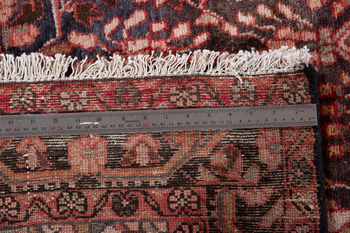 Antique Navy Blue Hand-Knotted Wool Rug – 10' 5" x 5' 5" (318 x 164 cm)