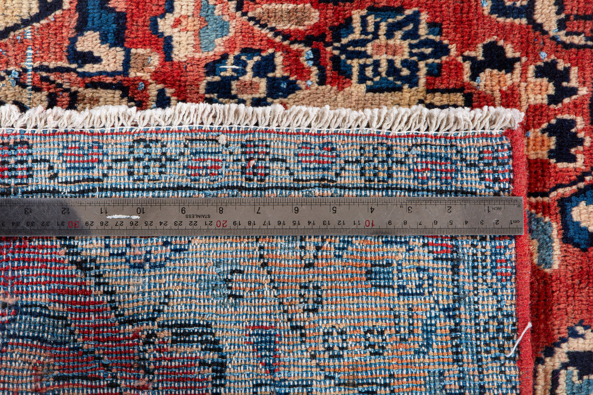 Antique Red Hand-Knotted Wool Rug – 6' 5" x 3' 1" (195 x 94 cm)