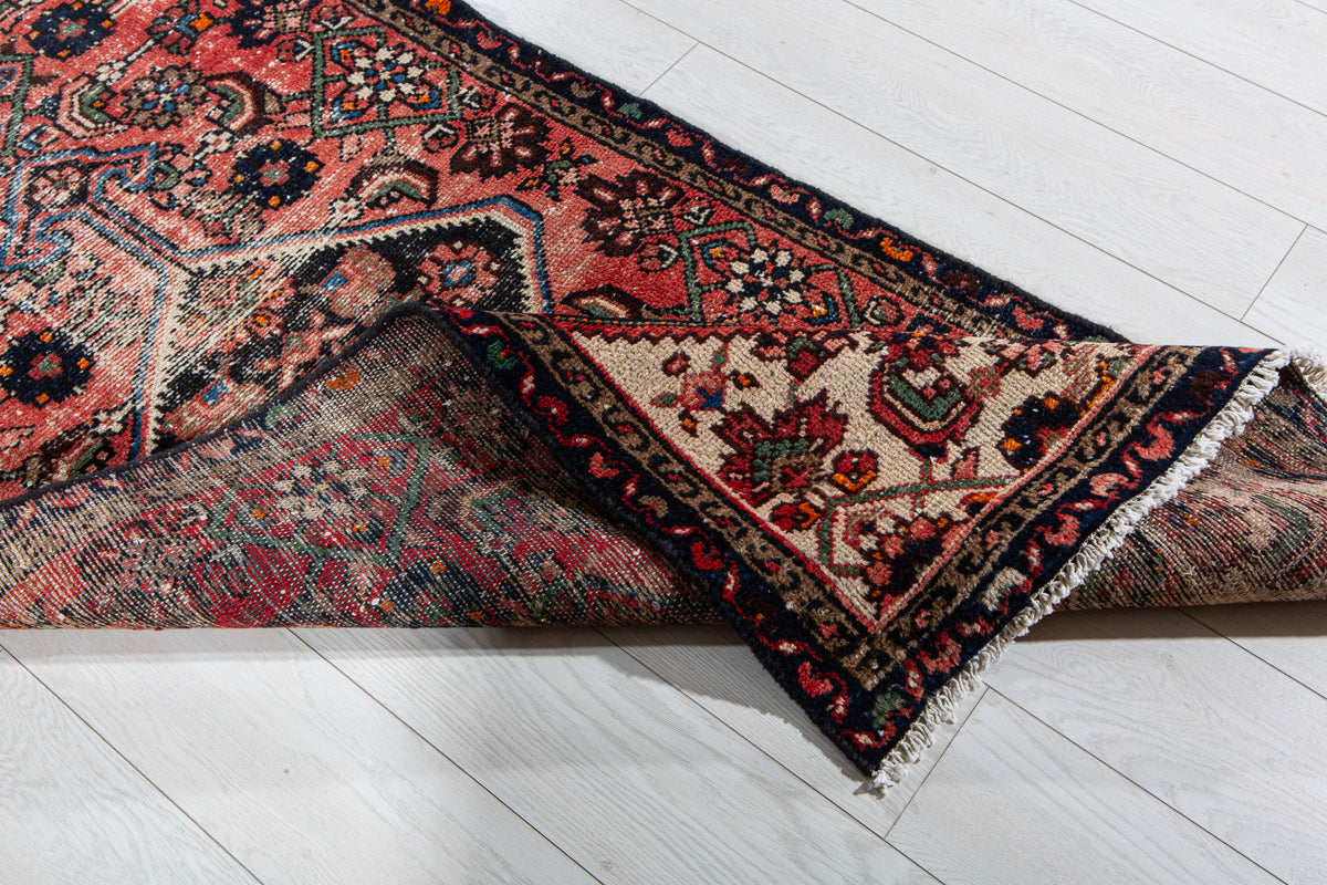 Antique Red Hand-Knotted Wool Rug – 5' 11" x 2' 10" (181 x 86 cm)