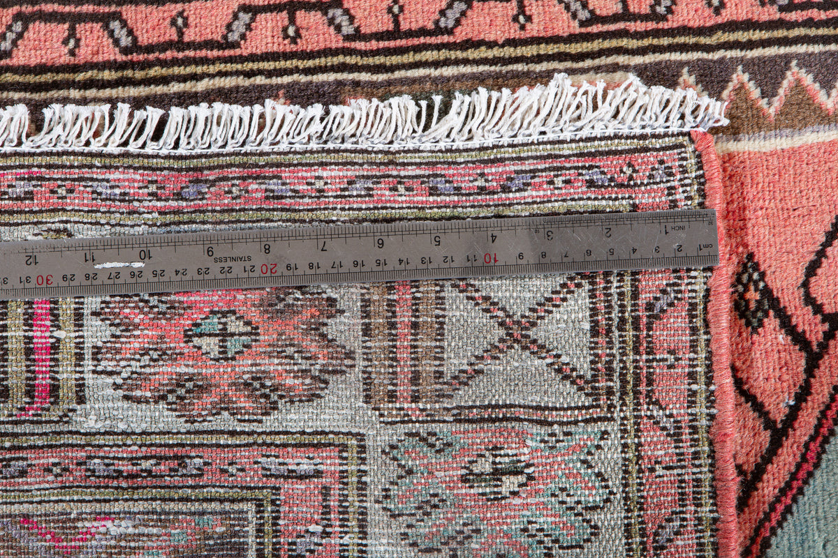 Vintage Brown & Blue Hand-Knotted Wool Rug – 6' 0" x 3' 4" (182 x 102 cm)