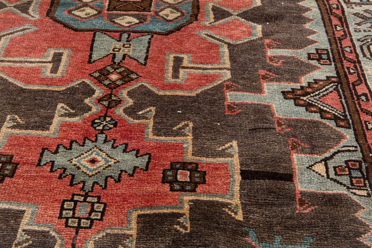 Antique Black & Red Hand-Knotted Wool Rug – 6' 0" x 3' 10" (184 x 118 cm)