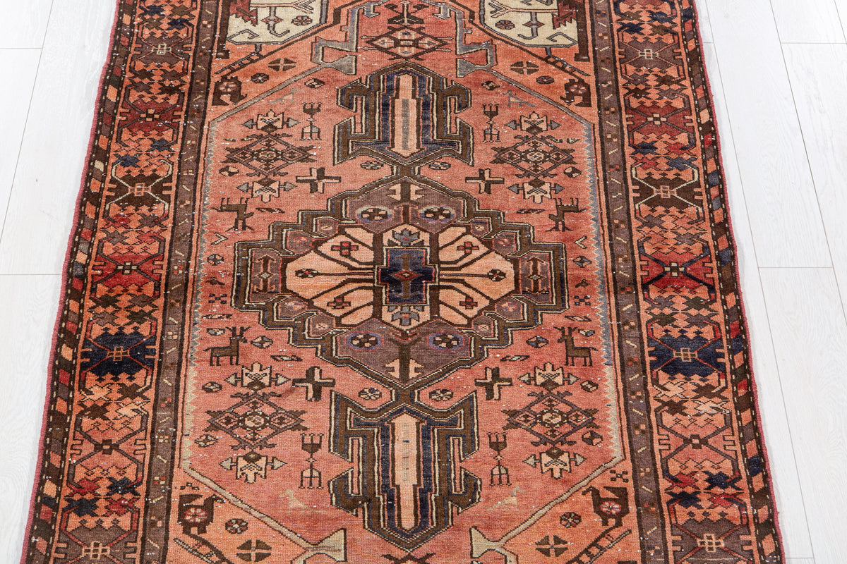 Vintage Rust Red & Rust Orange Hand-Knotted Wool Rug – 6' 3" x 4' 2" (191 x 128 cm)