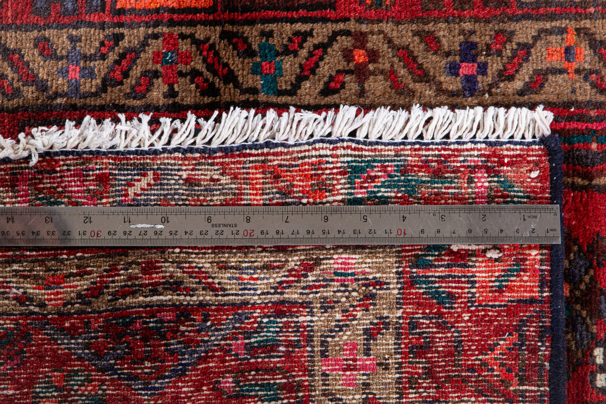 Vintage Red Hand-Knotted Wool Rug – 6' 1" x 3' 3" (186 x 98 cm)