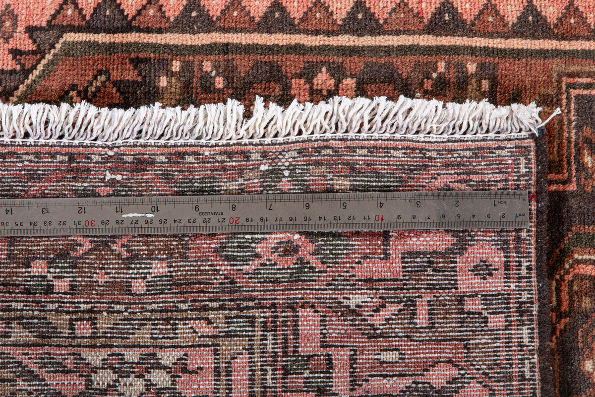 Vintage Rust Red & Salmon Pink Hand-Knotted Wool Rug – 6' 9" x 3' 10" (205 x 117 cm)