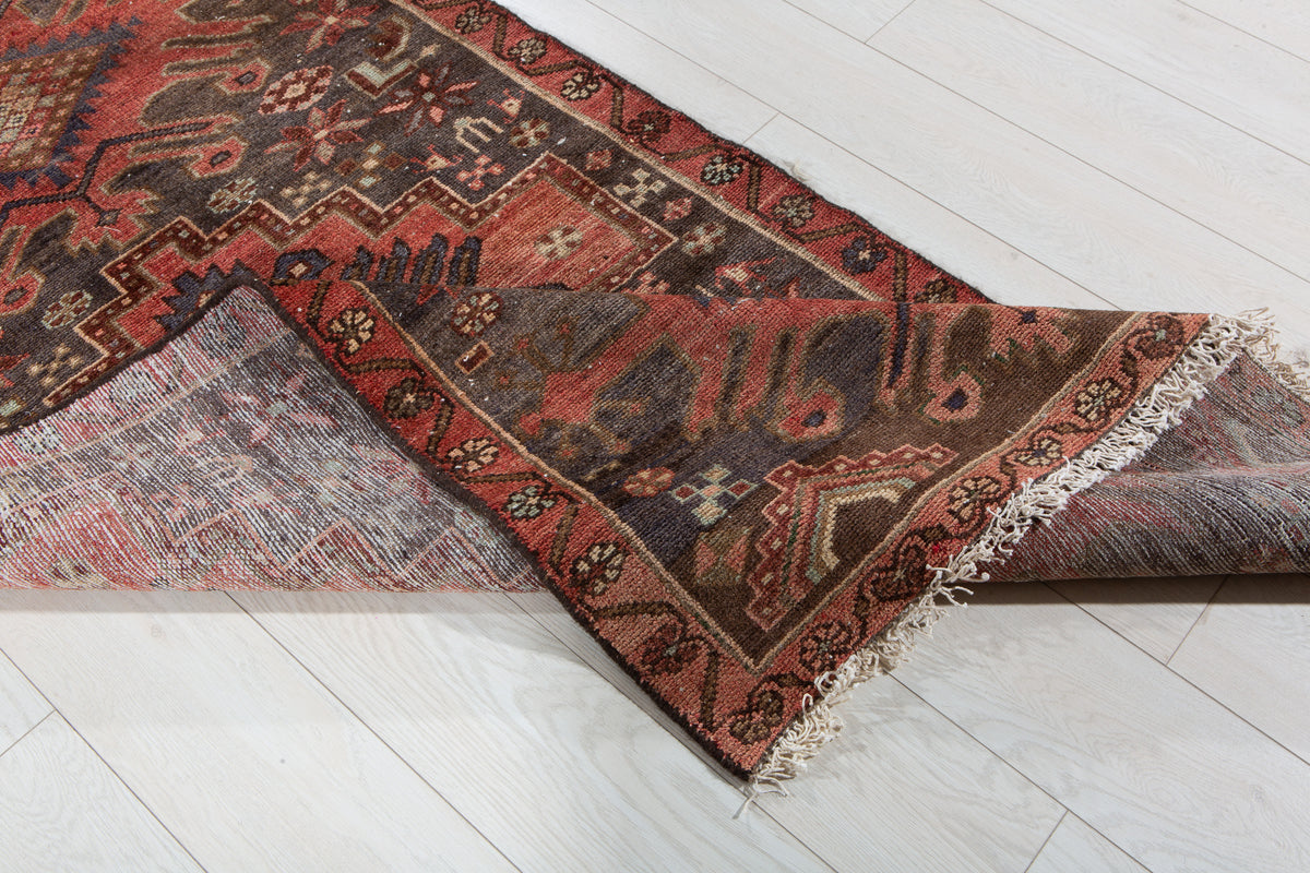 Antique Red Hand-Knotted Wool Rug – 5' 10" x 3' 1" (177 x 94 cm)