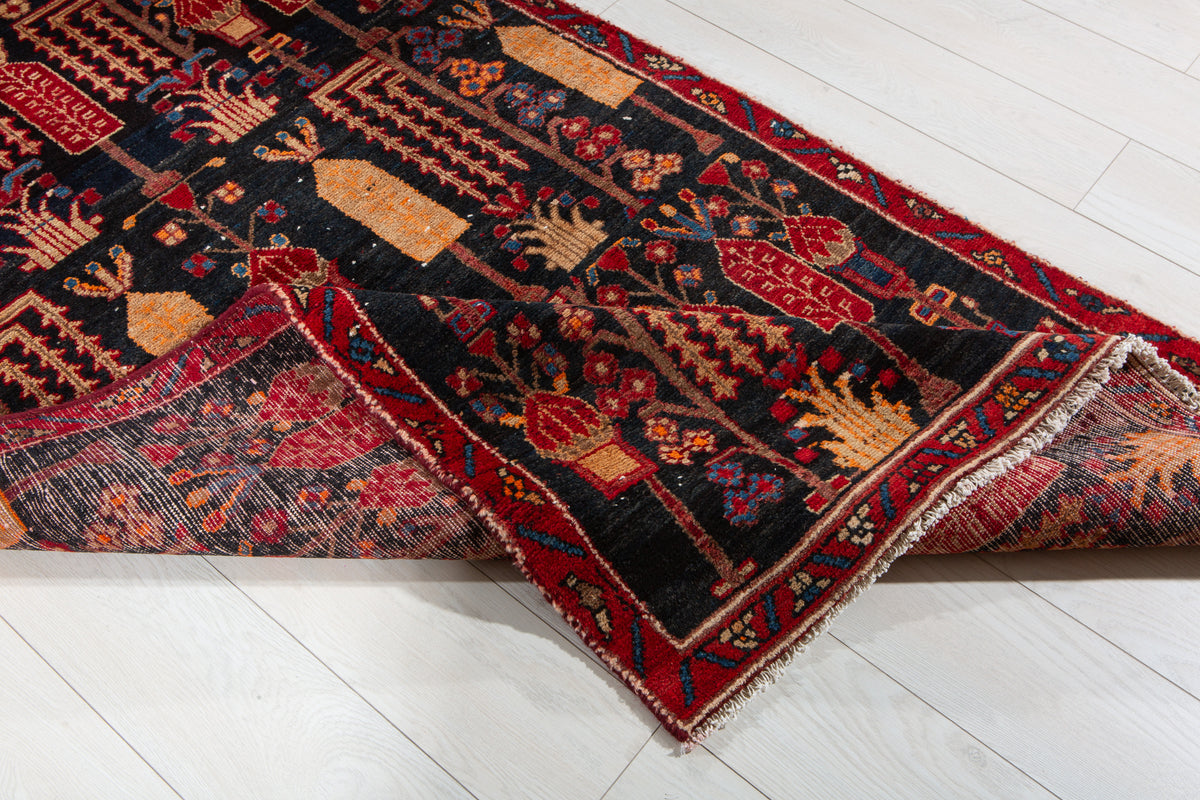 Antique Deep Navy Blue Hand-Knotted Wool Rug – 5' 9" x 3' 5" (176 x 103 cm)