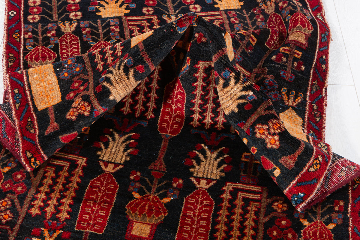 Antique Deep Navy Blue Hand-Knotted Wool Rug – 5' 9" x 3' 5" (176 x 103 cm)