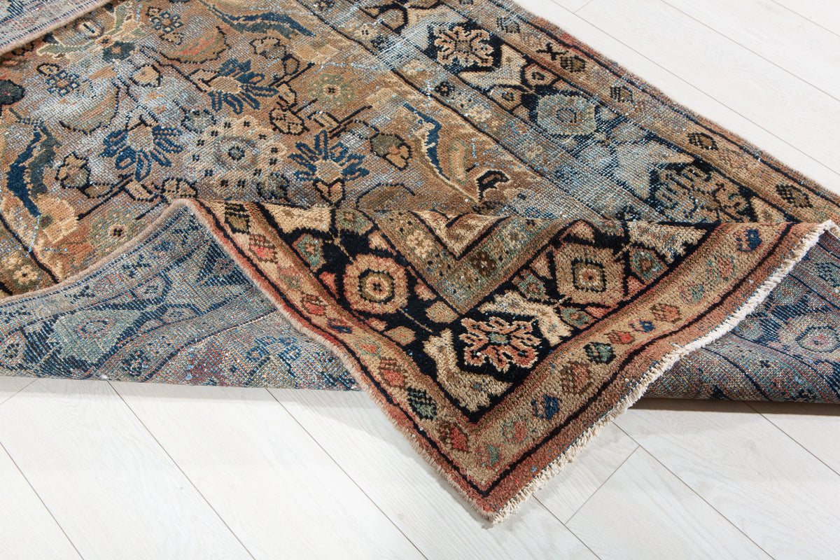 Antique Orange Rust Hand-Knotted Wool Rug – 7' 8" x 3' 10" (234 x 118 cm)
