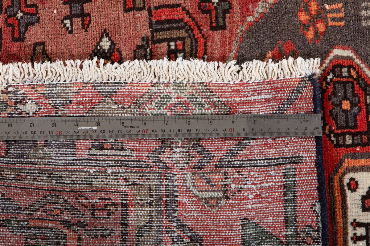 Tapis vintage en laine nouée à la main, bordeaux – 6' 0" x 3' 7" (183 x 110 cm)