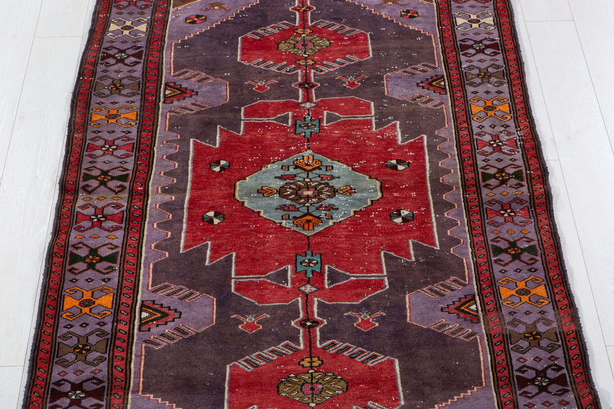 Collectible Antique Purple & Red Rug – 7' 2" x 4' 1" (219 x 125 cm)
