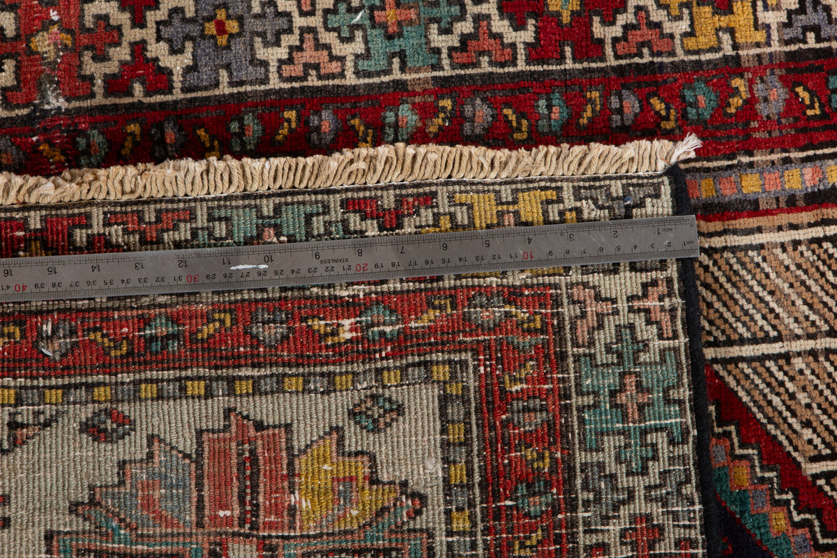 Small Antique Camel Brown & Red Rug – 5' 4" x 3' 4" (162 x 102 cm)