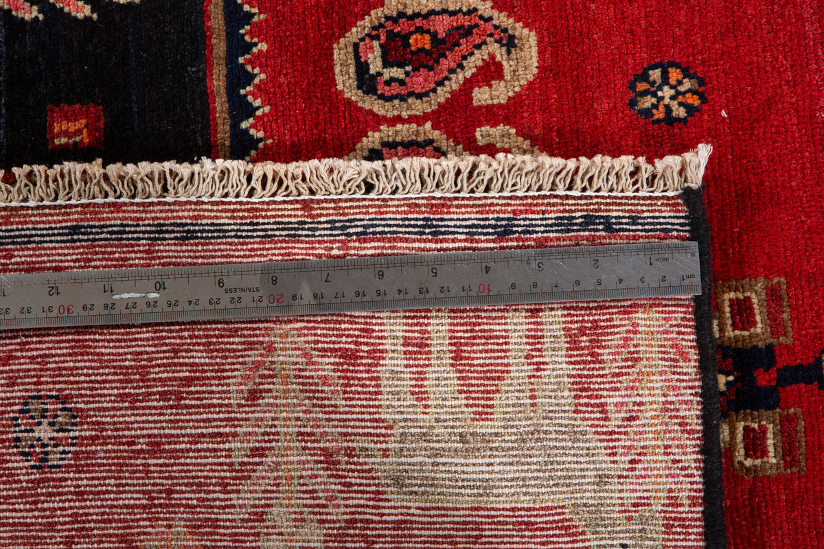 Small Vintage Red Rug – 3' 8" x 3' 4" (112 x 101 cm)