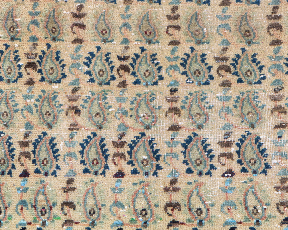 Small Antique Beige, Blue Rug – 2' 2" x 1' 9" (67 x 53 cm)