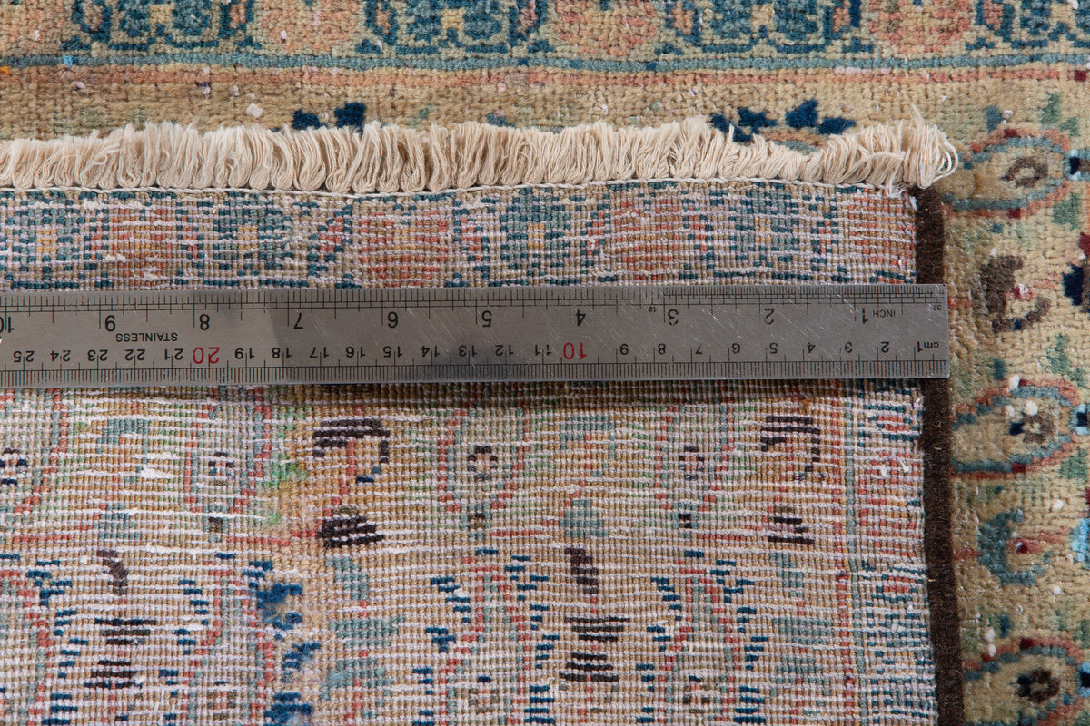 Small Antique Beige, Blue Rug – 2' 2" x 1' 9" (67 x 53 cm)