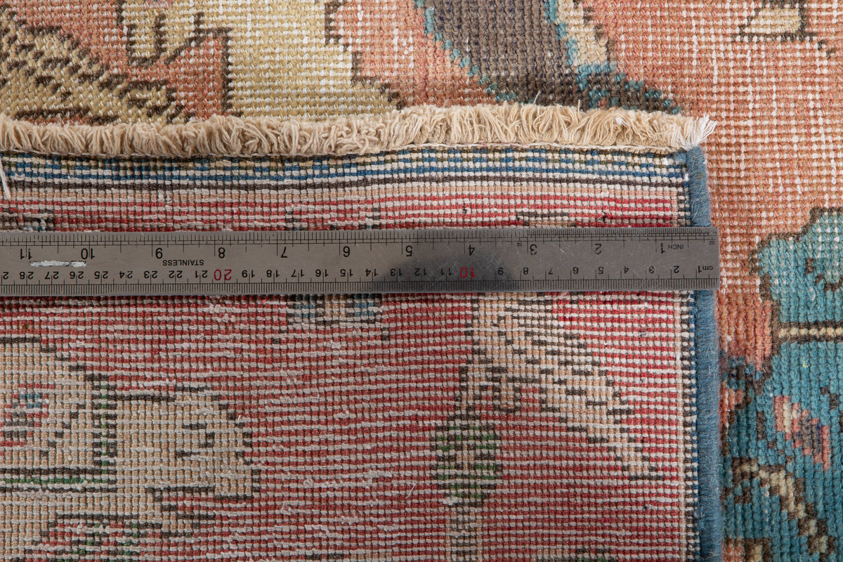 Small Antique Faded Salmon Pink Rug – 4' 9" x 3' 3" (144 x 98 cm)