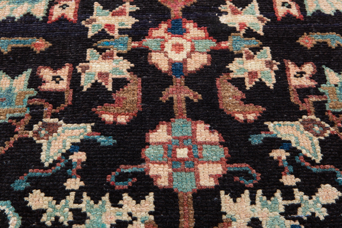 Small Antique Navy Blue Rug – 1' 11" x 1' 10" (58 x 57 cm)
