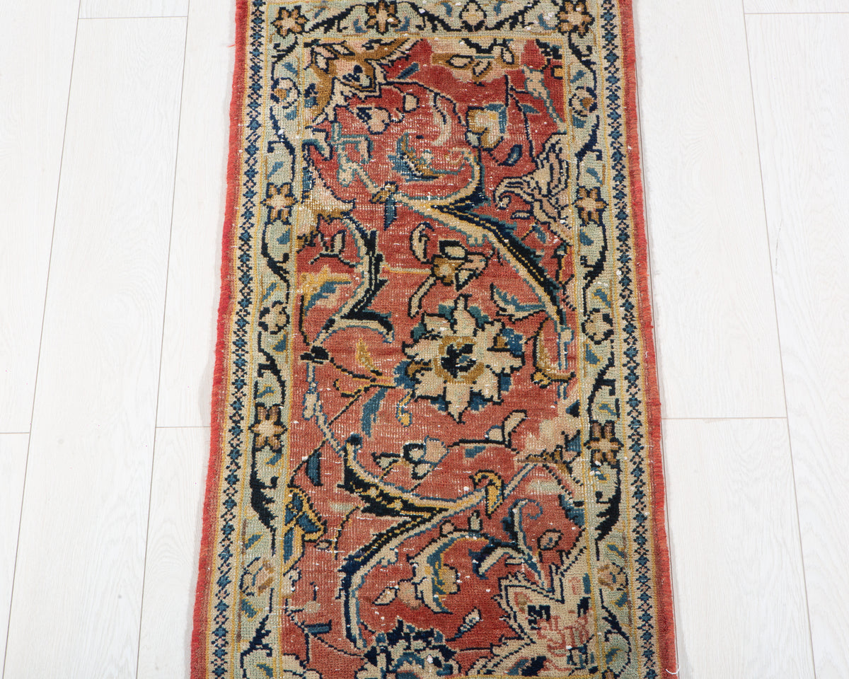 Small Antique Faded Red Rug – 3' 7" x 1' 8" (108 x 52 cm)