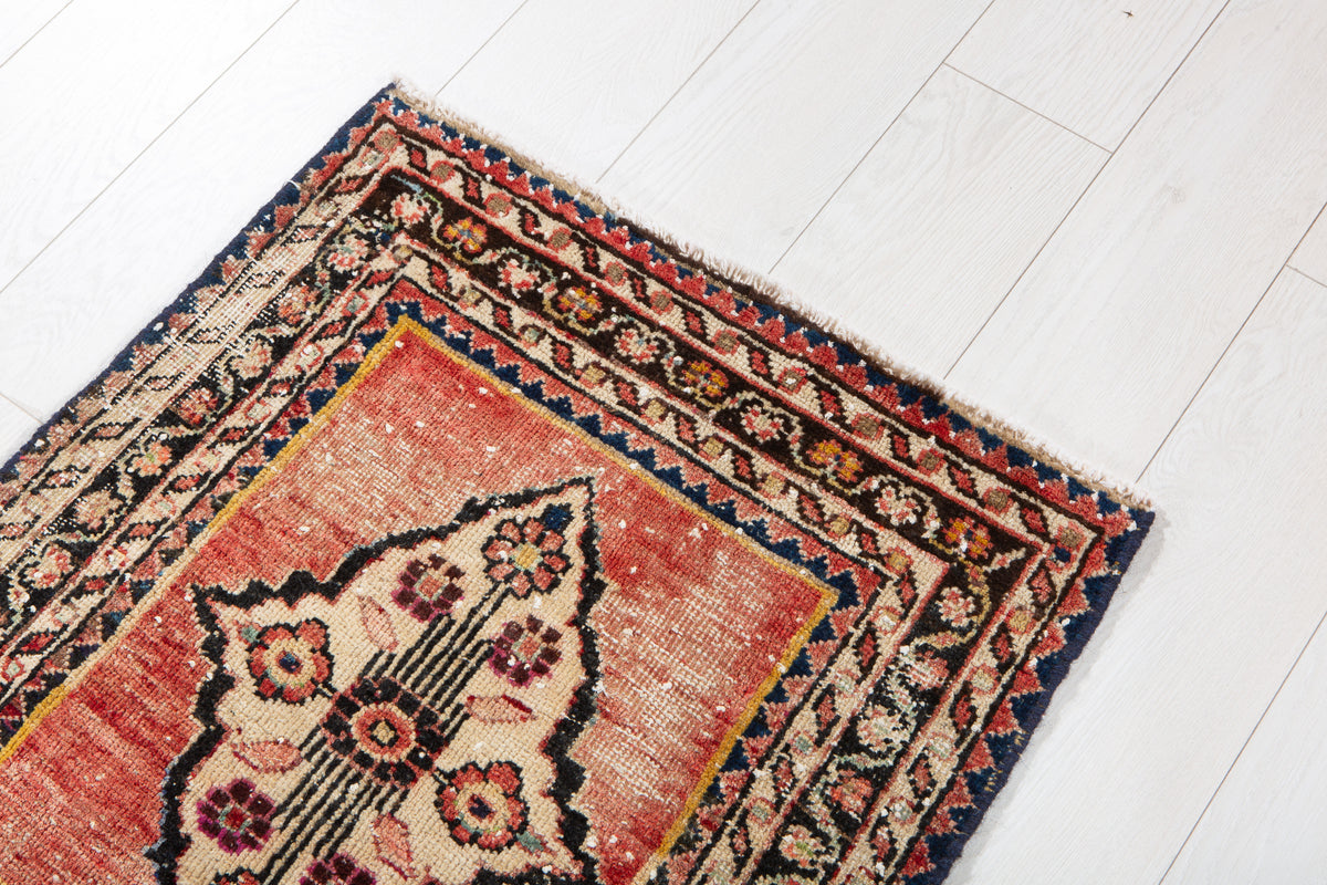Small Antique Faded Red Rug – 2' 5" x 2' 2" (74 x 66 cm)
