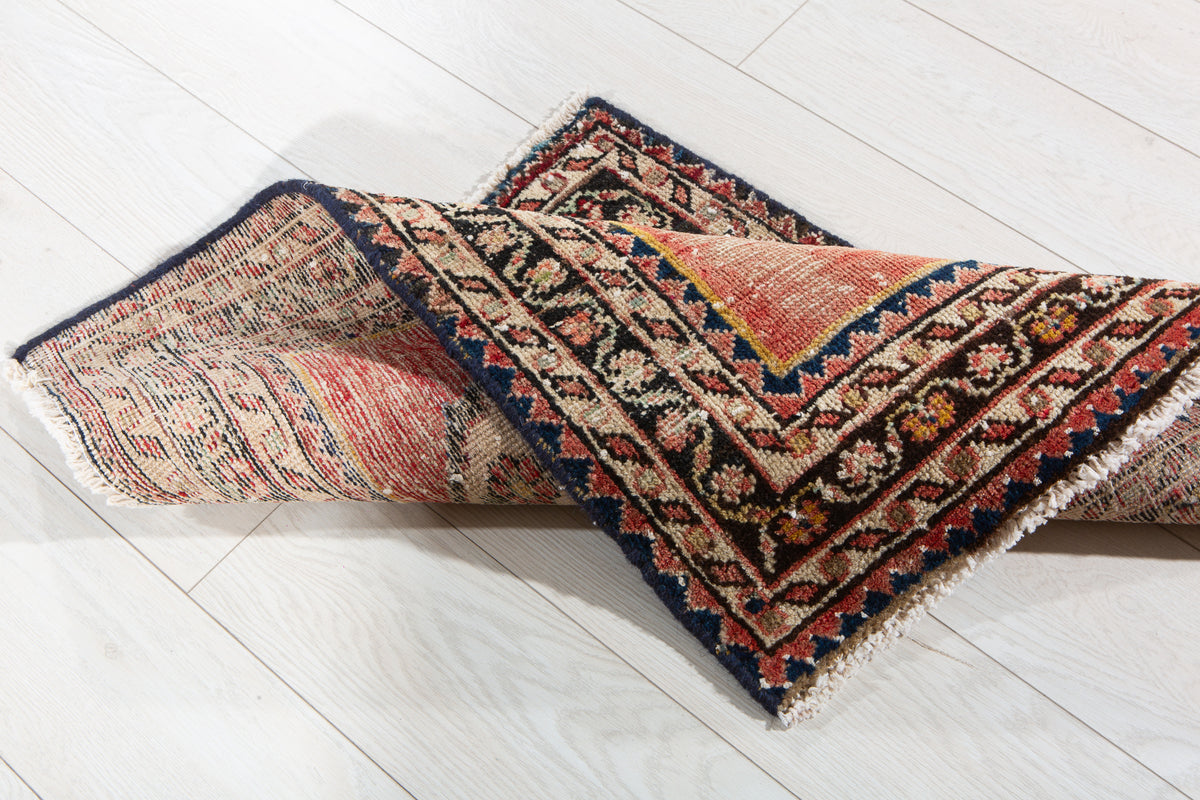 Small Antique Faded Red Rug – 2' 5" x 2' 2" (74 x 66 cm)