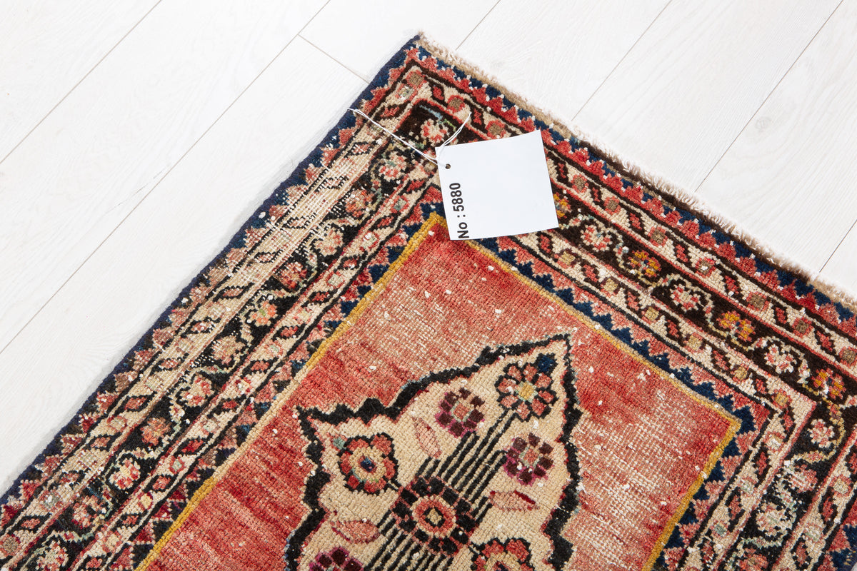 Small Antique Faded Red Rug – 2' 5" x 2' 2" (74 x 66 cm)