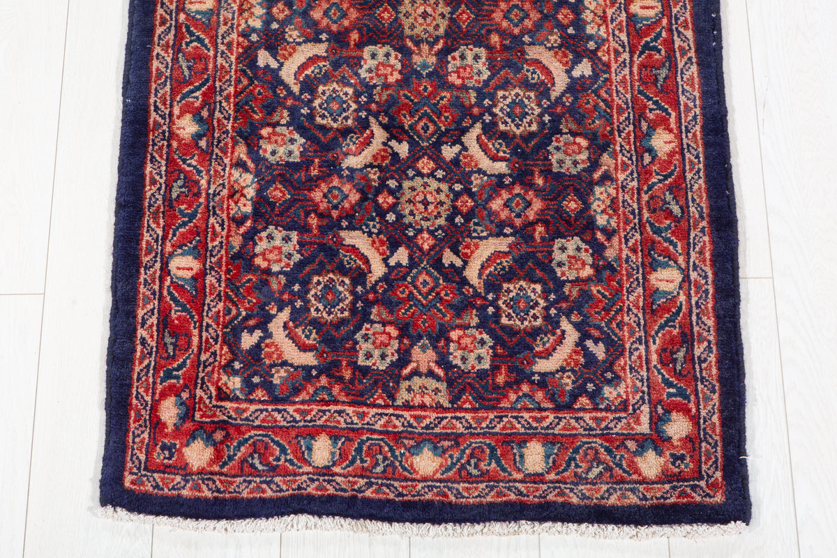 Small Antique Navy Blue Rug – 5' 3" x 2' 6" (160 x 75 cm)