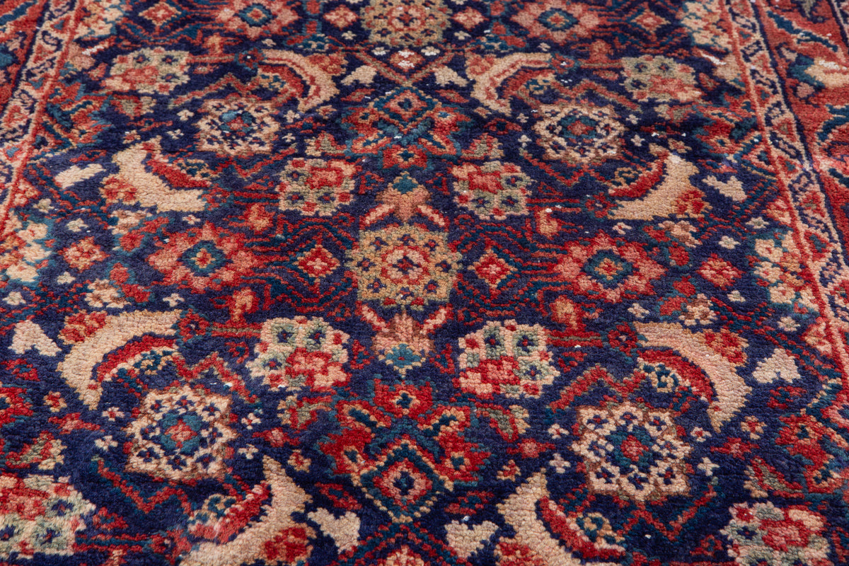 Small Antique Navy Blue Rug – 5' 3" x 2' 6" (160 x 75 cm)