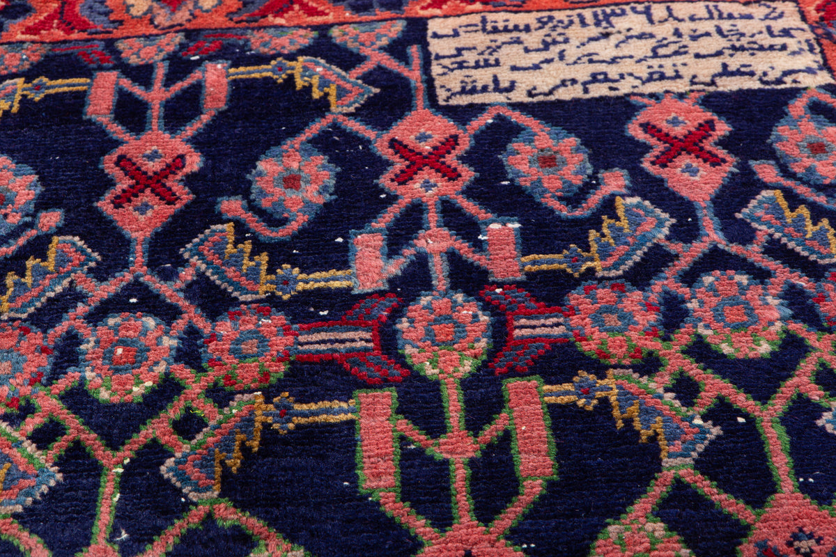 Petit tapis vintage, bleu marine – 3' 5" x 2' 8" (105 x 82 cm)