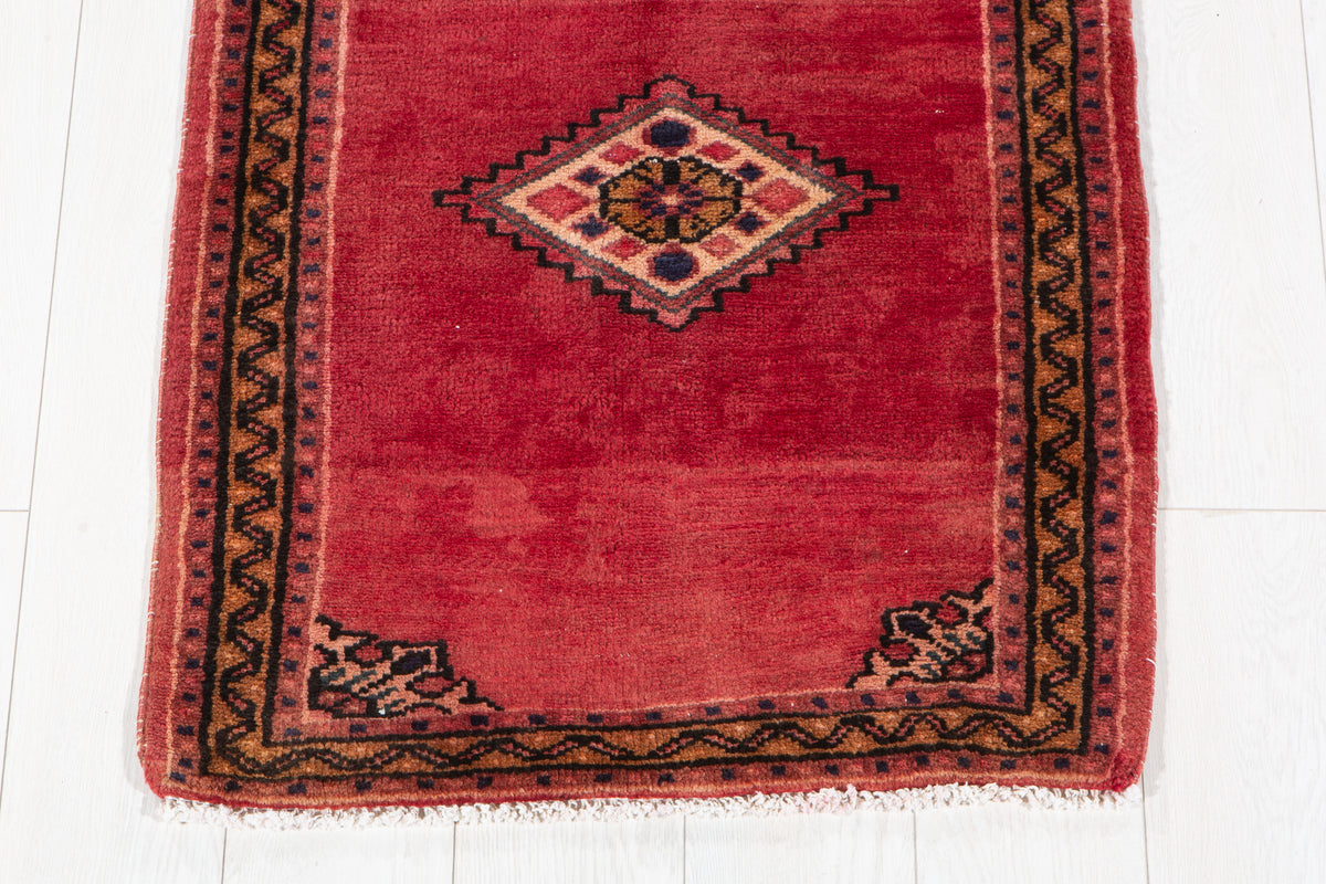 Small Vintage Red Rug – 2' 11" x 2' 2" (88 x 67 cm)