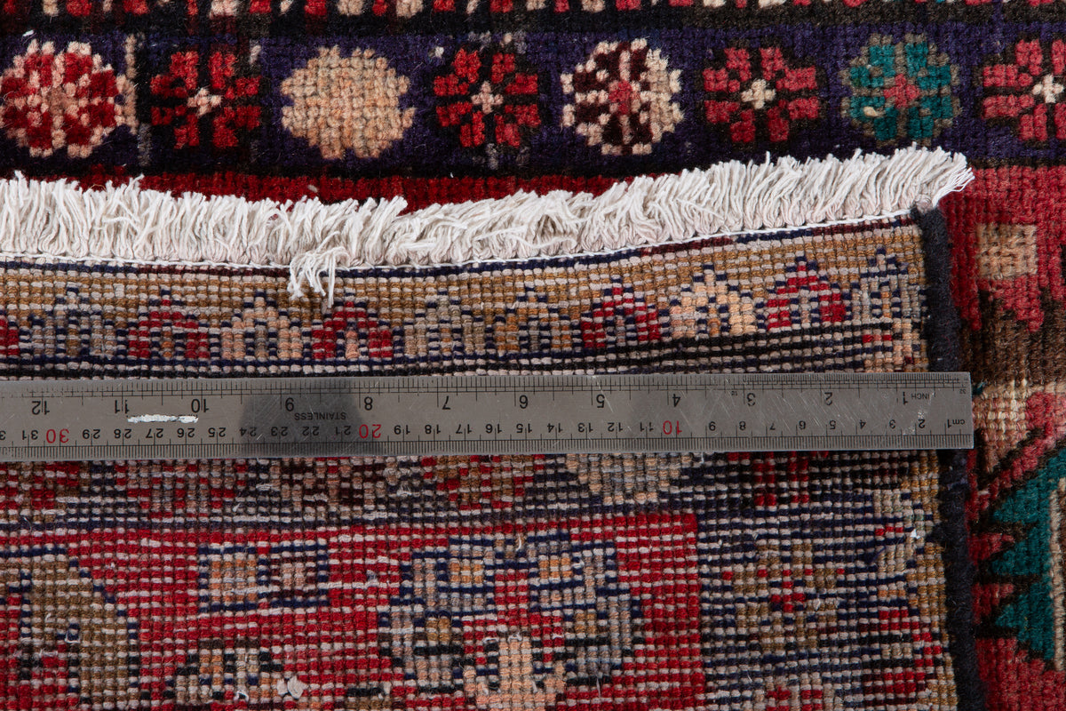 Antique Red Geometric Runner Rug – 8' 4" x 2' 7" (254 x 79 cm)