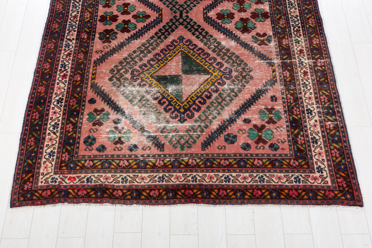 Vintage Pink Geometric Rug – 10' 11" x 6' 1" (334 x 185 cm)