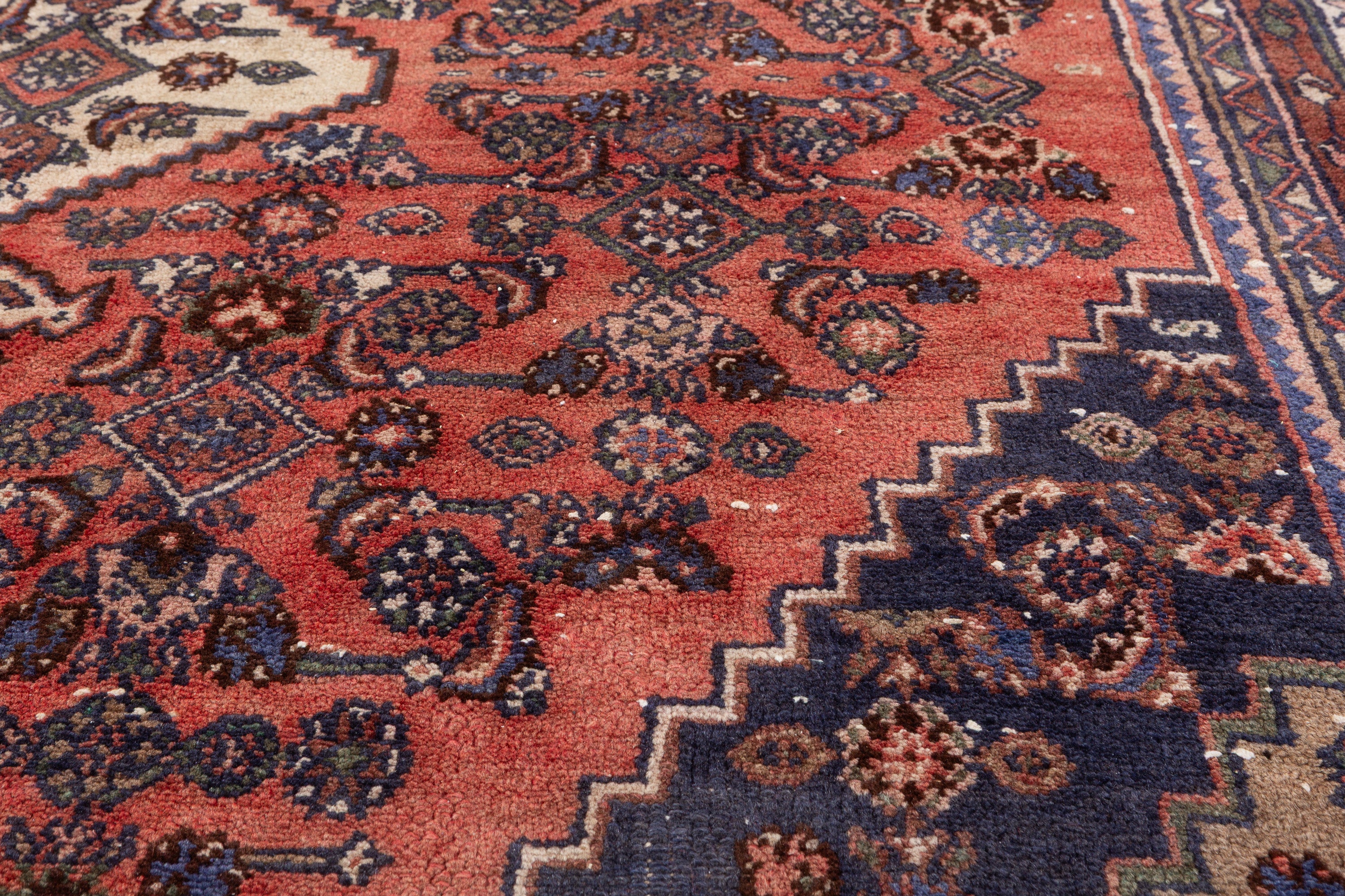 Vintage Rust Red Geometric Rug – 10' 1" x 7' 1" (308 x 217 cm)