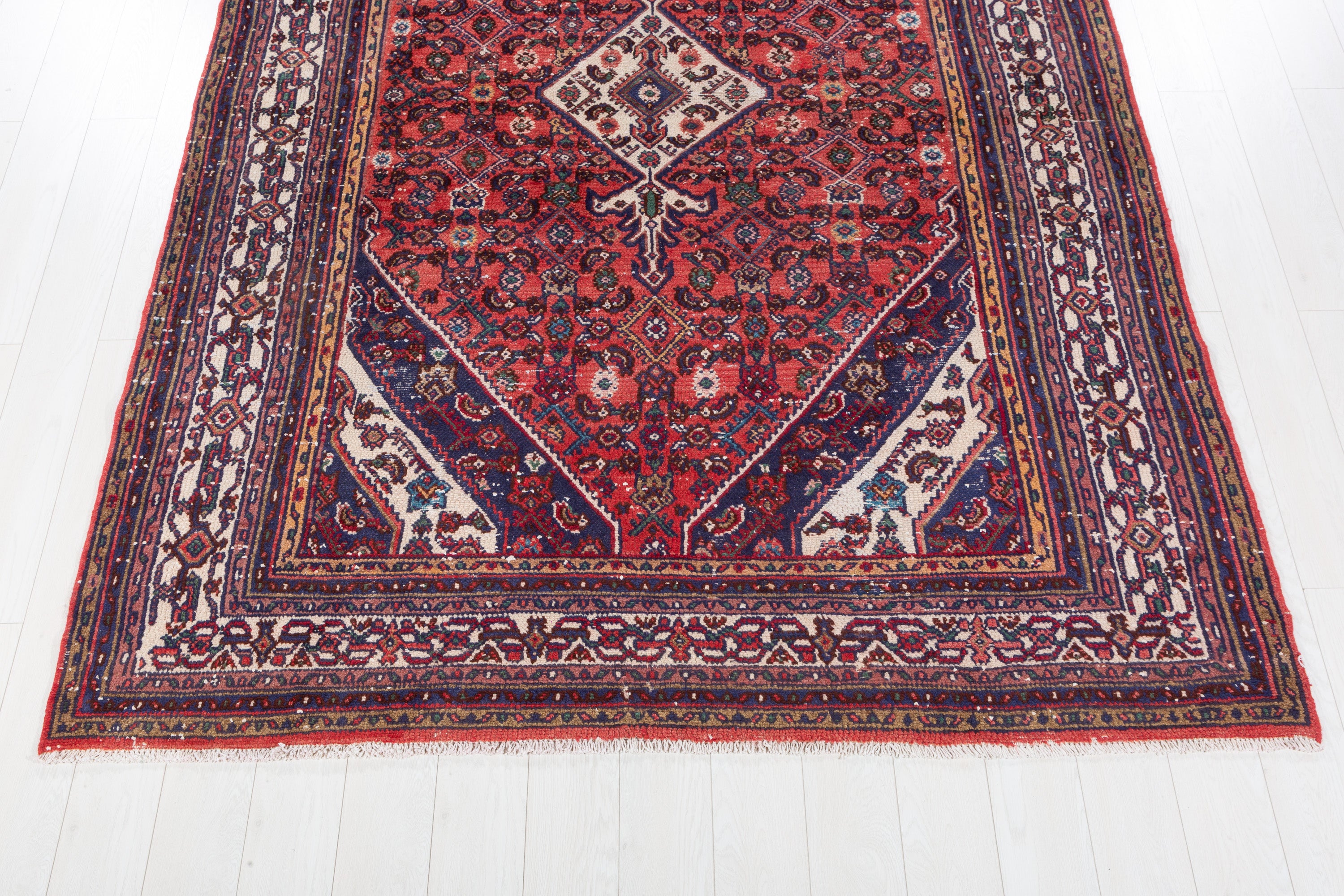 Vintage Red and Beige Geometric Rug – 9' 8" x 6' 8" (294 x 204 cm)