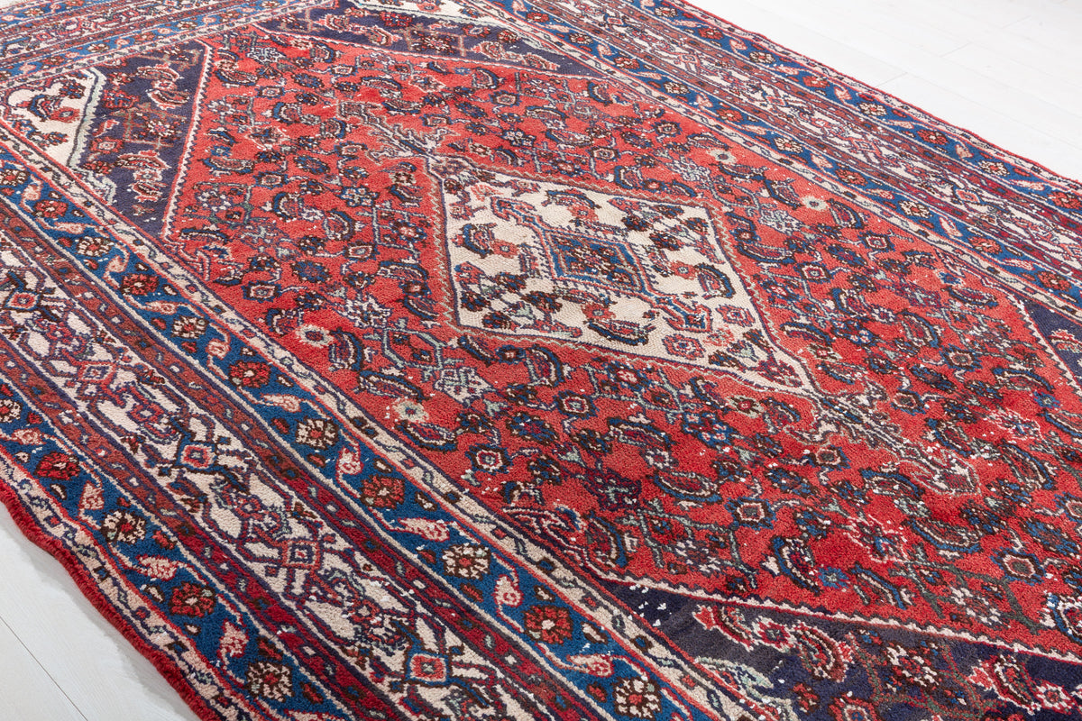 Vintage Red Geometric Rug – 9' 11" x 6' 10" (303 x 208 cm)