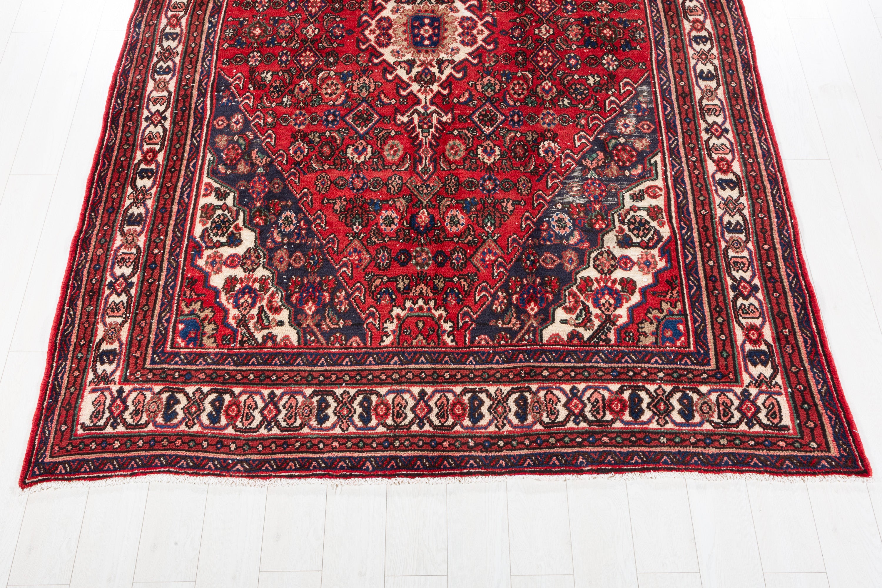 Vintage Red Geometric Rug – 10' 2" x 6' 10" (309 x 208 cm)