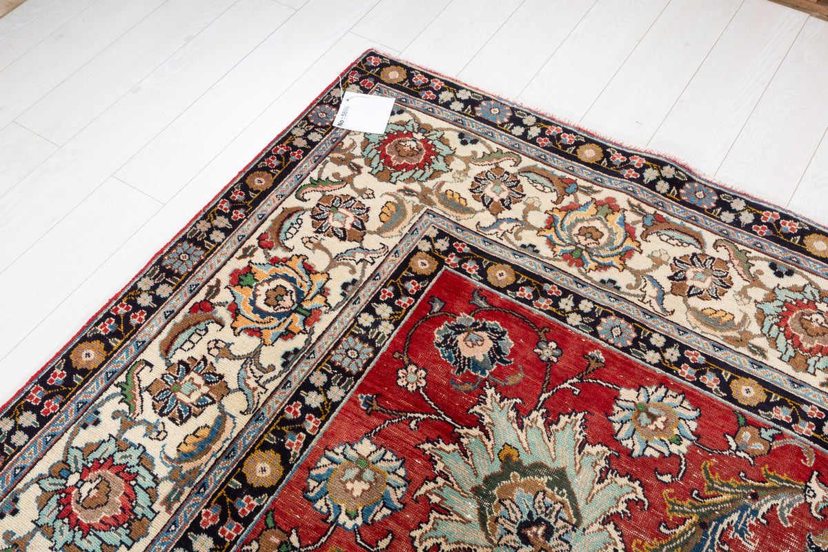 Collectible Vintage Red and Beige Allover Rug – 13' 2" x 9' 7" (401 x 291 cm)