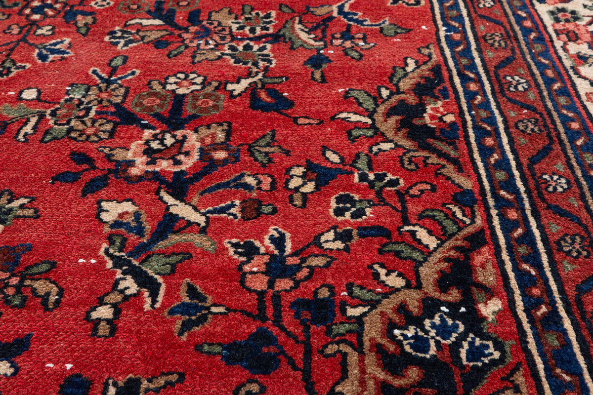 Vintage Red and Beige Floral Rug – 11' 5" x 8' 4" (348 x 254 cm)