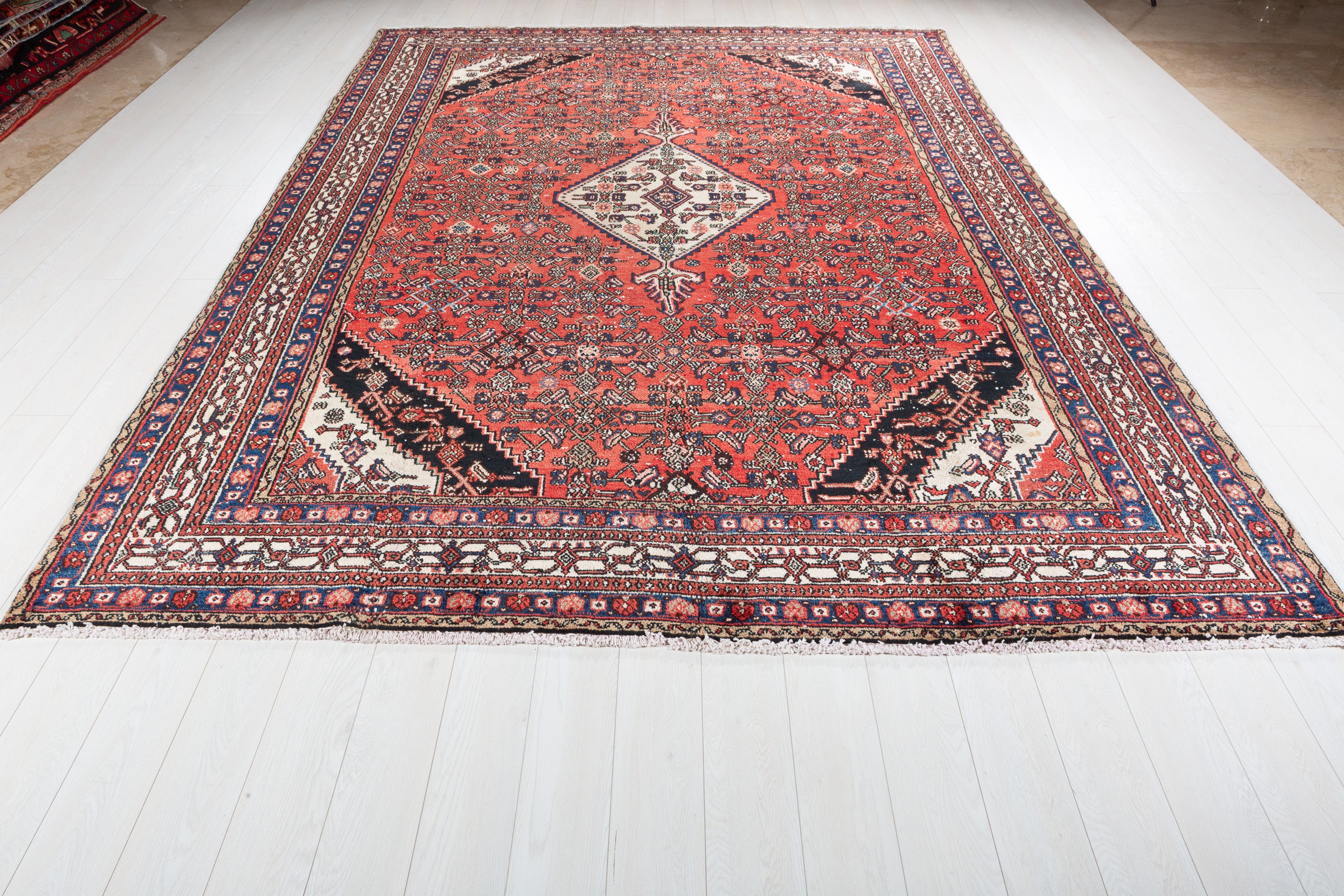 Vintage Red Geometric Rug – 11' 6" x 8' 4" (350 x 253 cm)