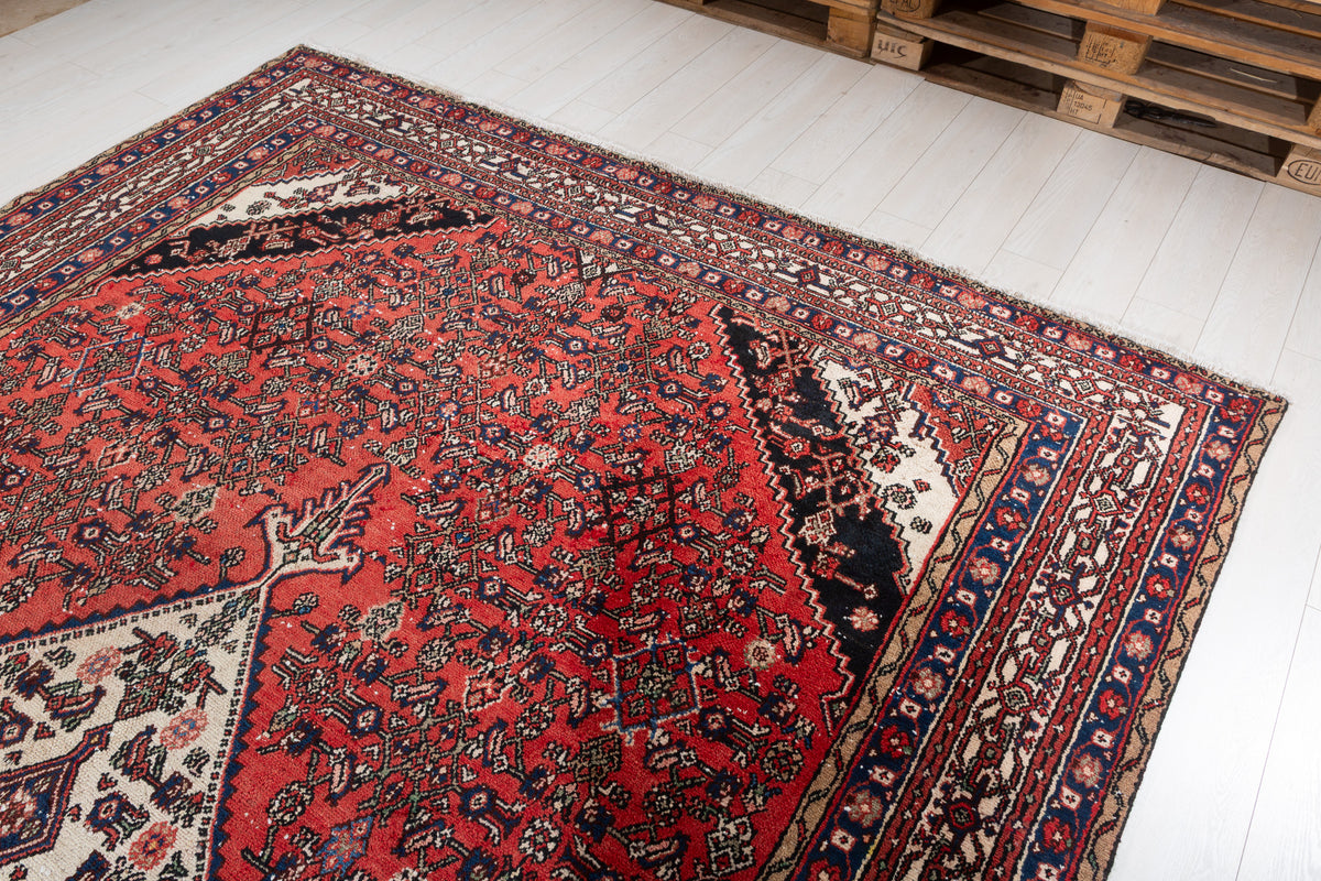 Vintage Red Geometric Rug – 11' 6" x 8' 4" (350 x 253 cm)