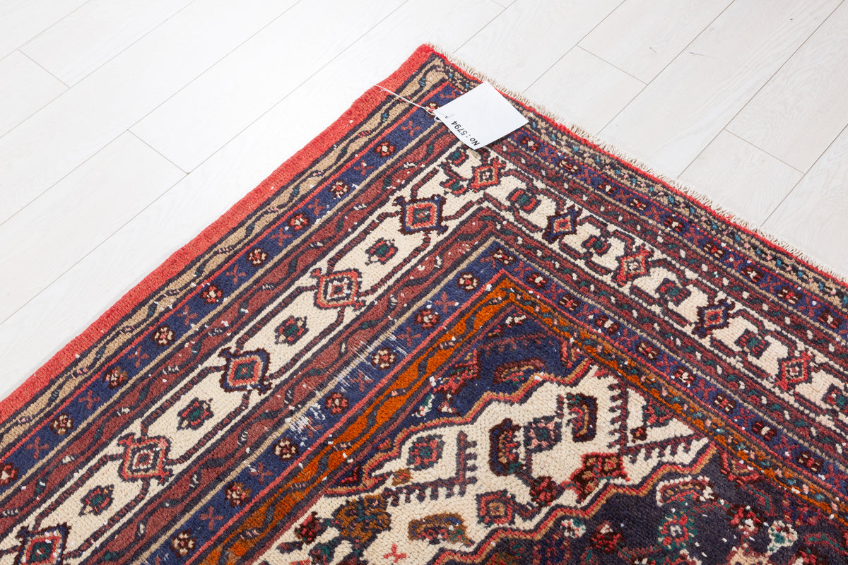 Vintage Red Geometric Rug – 9' 9" x 6' 10" (296 x 209 cm)