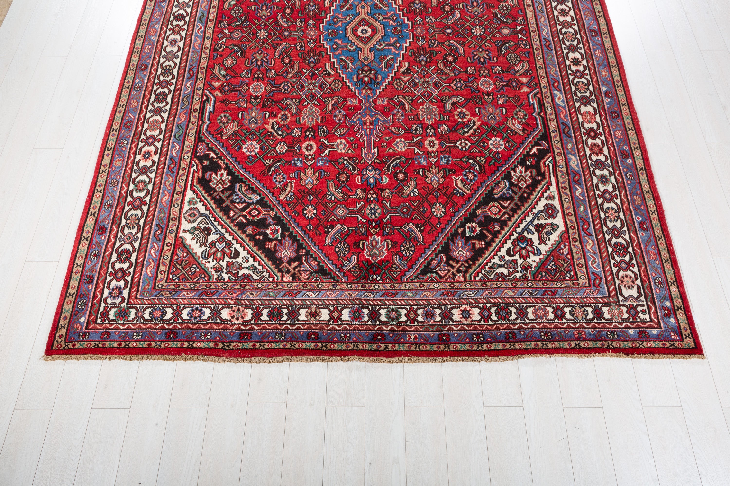 Vintage Red and beige Geometric Rug – 11' 11" x 8' 6" (362 x 260 cm)