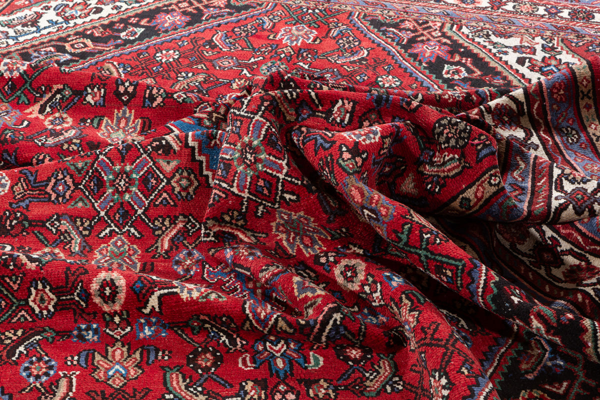Vintage Red and beige Geometric Rug – 11' 11" x 8' 6" (362 x 260 cm)