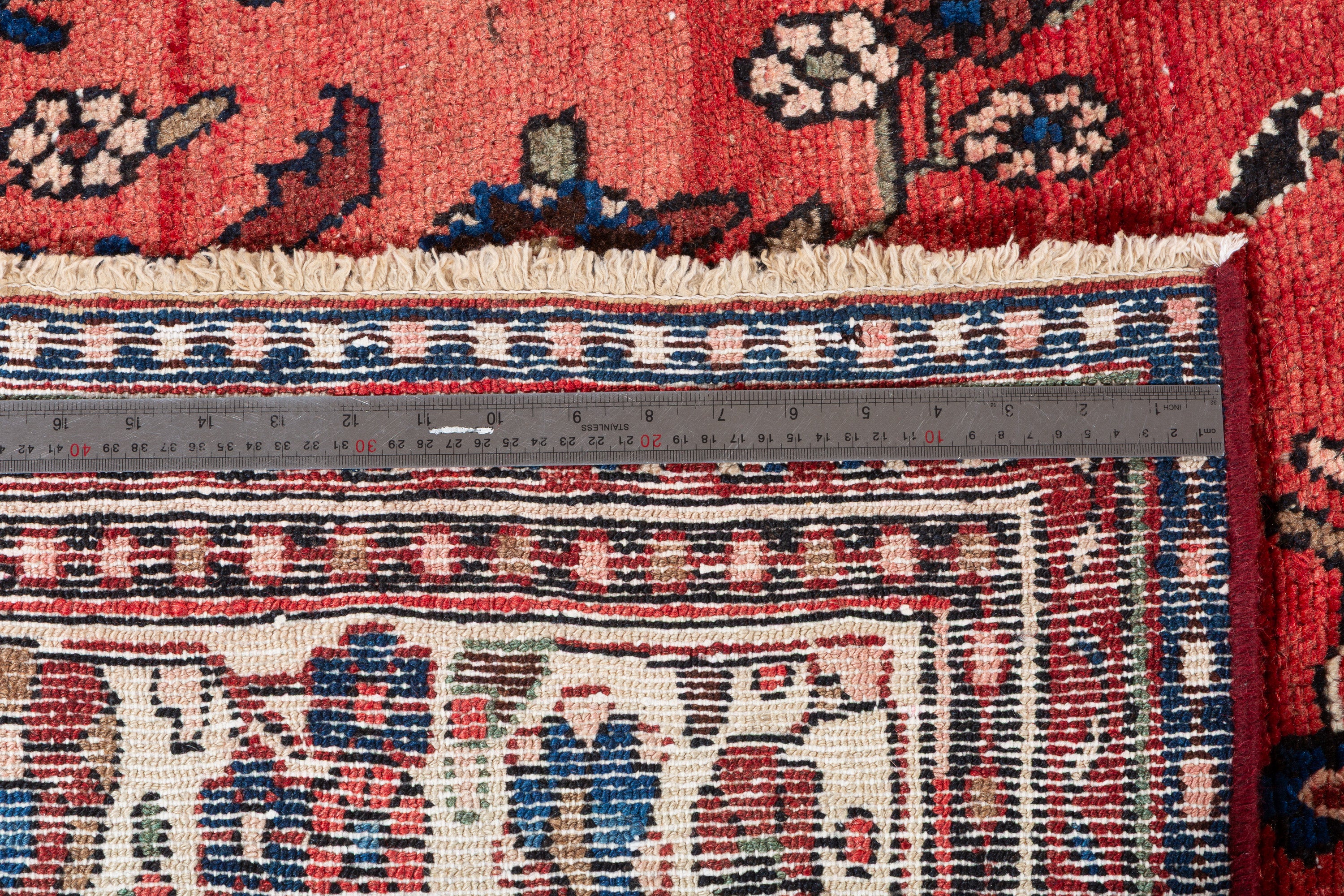 Vintage Red and beige Floral Rug – 11' 5" x 8' 5" (347 x 257 cm)