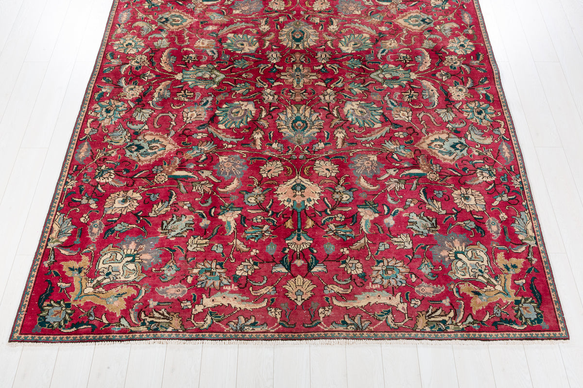 Vintage Magenta and navy Allover Rug – 9' 8" x 7' 5" (295 x 227 cm)