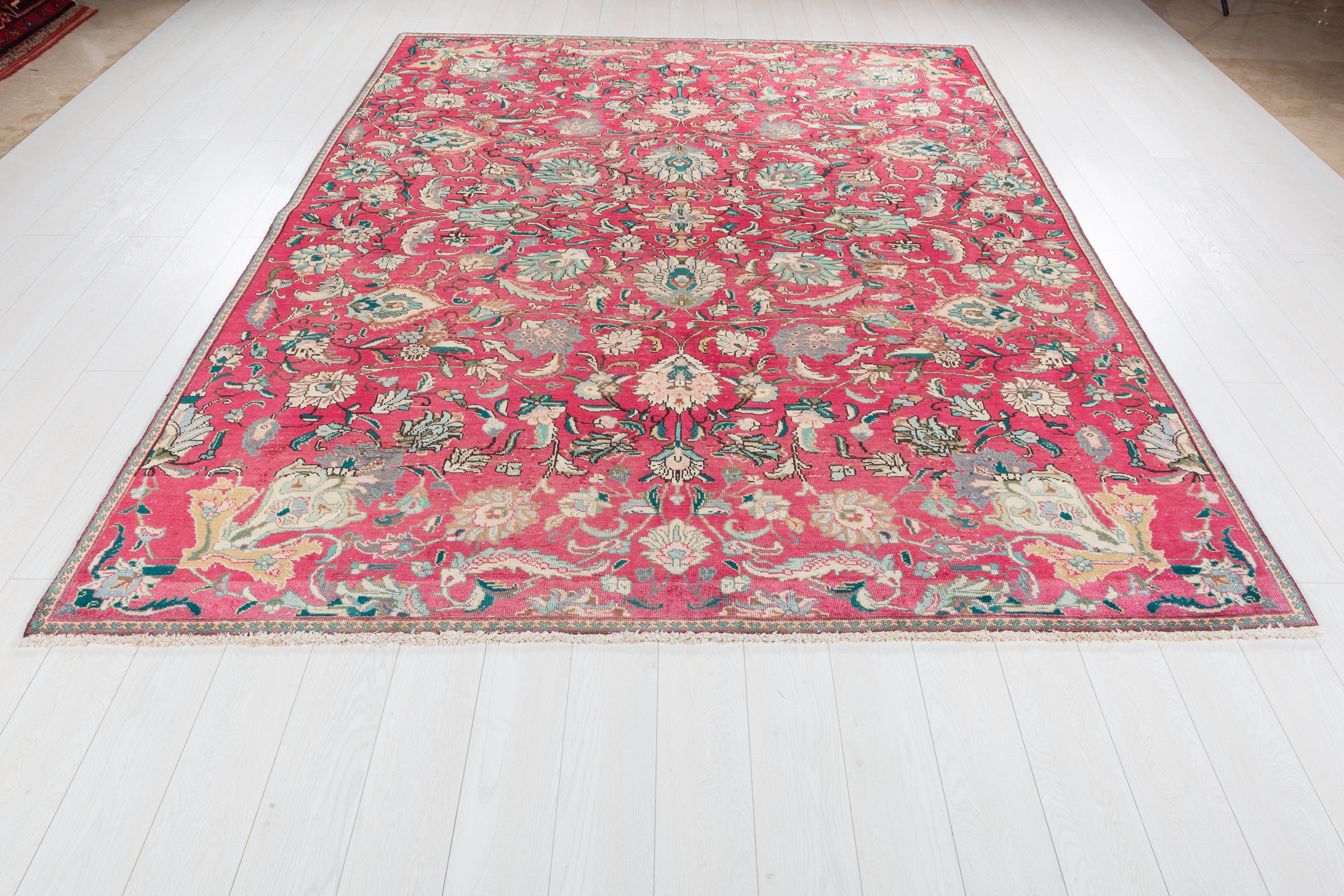 Vintage Magenta and navy Allover Rug – 9' 8" x 7' 5" (295 x 227 cm)