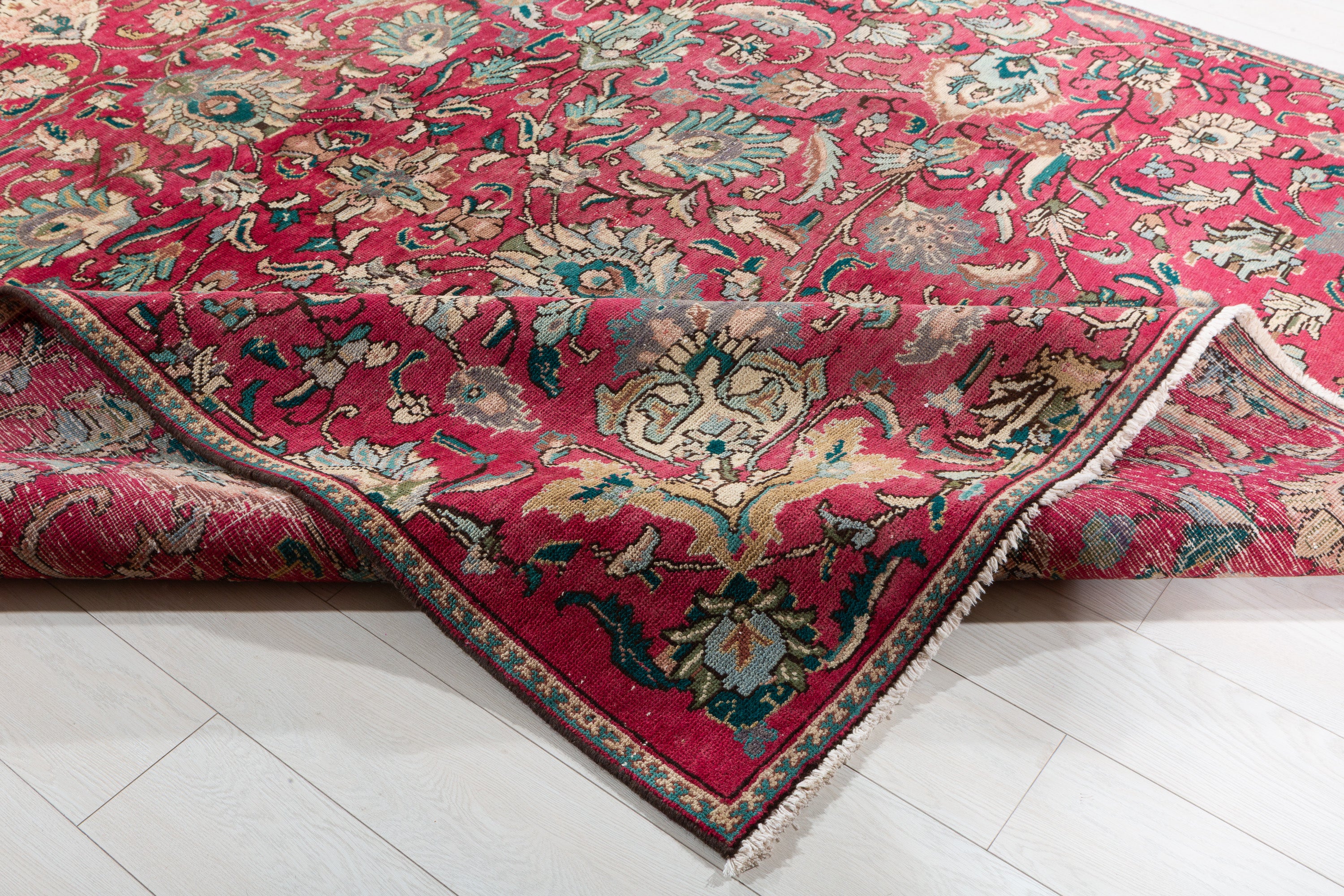 Vintage Magenta and navy Allover Rug – 9' 8" x 7' 5" (295 x 227 cm)