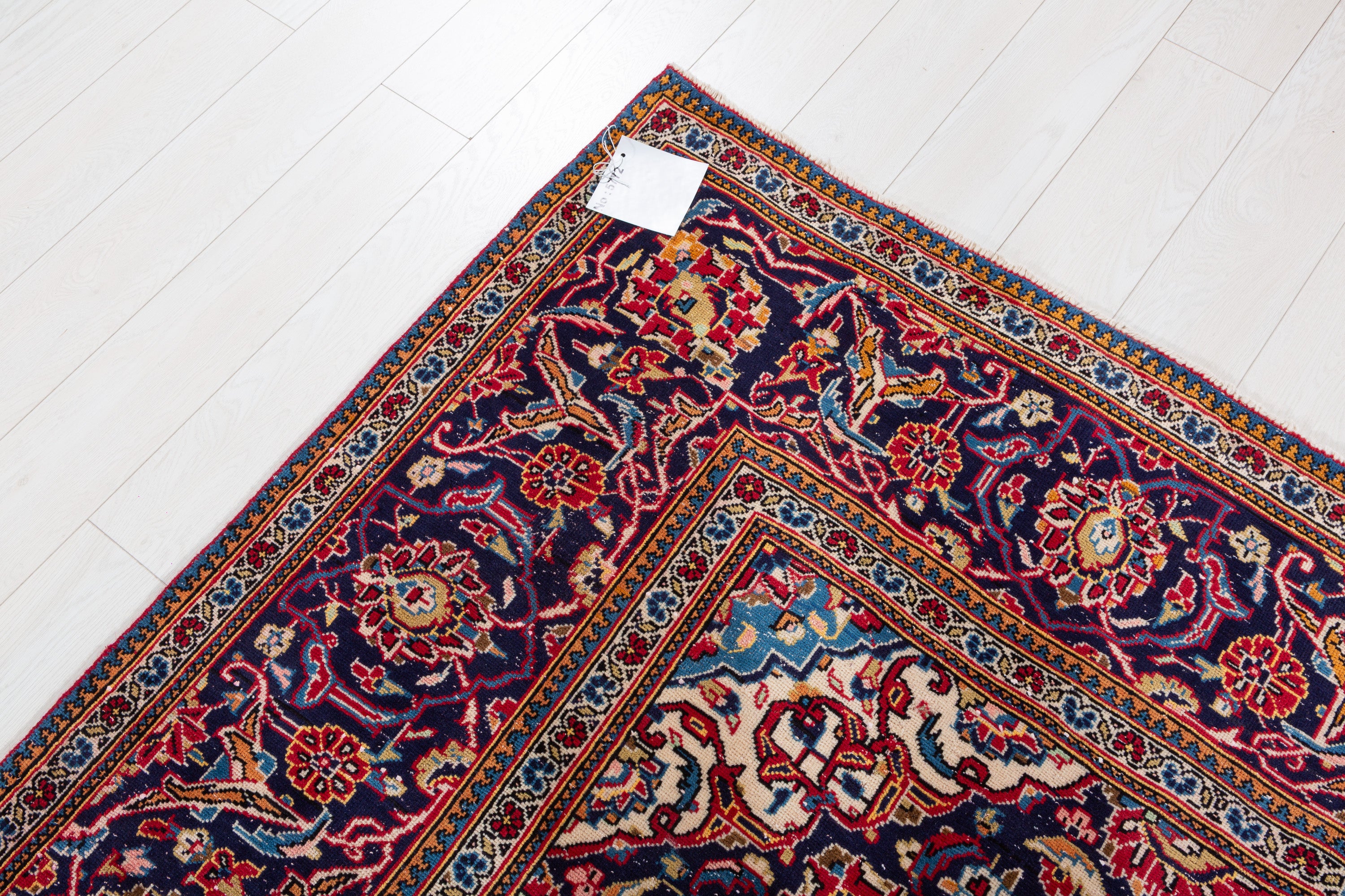 Vintage Red and navy Traditional Rug – 10' 6" x 7' 7" (321 x 232 cm)